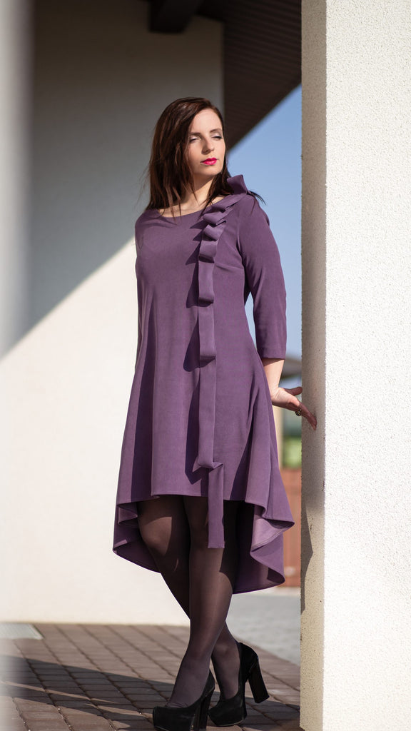 Žaisminga ilga violetinė suknelė "Žavesys"